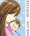 Woman holding a baby 86303328