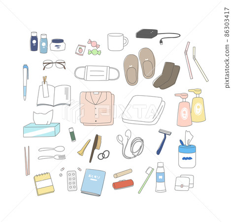 Handwritten style illustration of hospitalization set Handwritten style illustration of hospitalization set 86303417