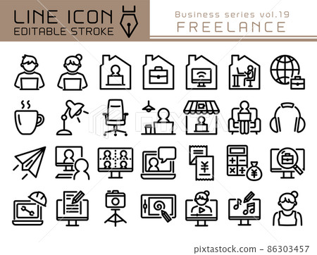 Line icon business series vol.19 freelance Line icon business series vol.19 freelance 86303457