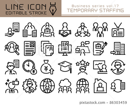 Line Icon 商務系列 vol.17 派遣/外包 Line Icon 商務系列 vol.17 派遣/外包 86303459