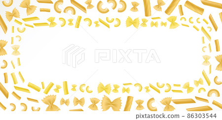 Background with pasta, italian macaroni 86303544