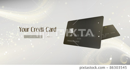 Your credit card web banner with black bank cards 86303545