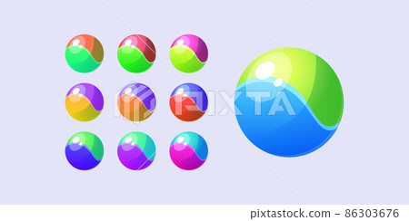 Beach balls, set of kids beachball for active game 86303676