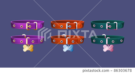 Dog collars with bone and clasp, pet accessories Dog collars with bone and clasp, pet accessories 86303678