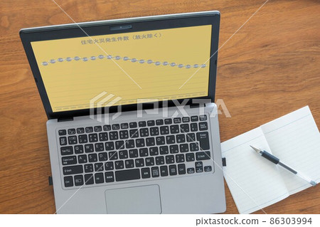 House fire number graph (PC writing instrument) 86303994