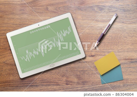 Japan's annual average temperature deviation graph (tablet writing instrument) 86304004