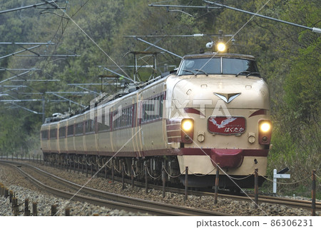Hokuriku Main Line Tsubata-Kurikara JR West 489 series H02 organization (Kanazawa) Hakutaka 86306231