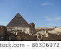 Egyptian sphinx and pyramids 86306972