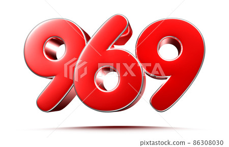 number 969 red. number 969 red. 86308030