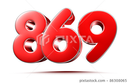 number 869 red. number 869 red. 86308065