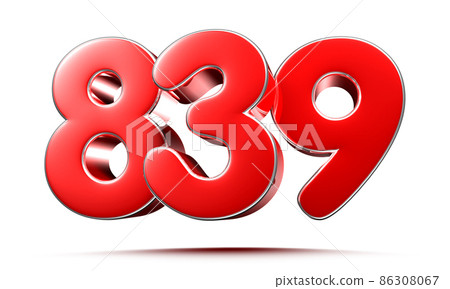 number 839 red. - Stock Illustration [86308067] - PIXTA
