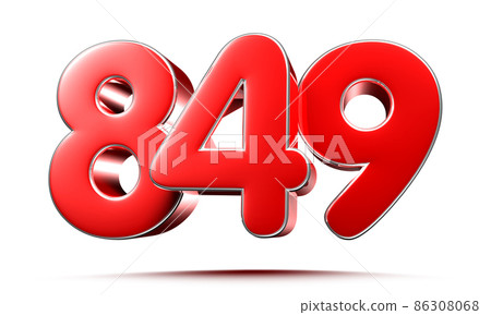 number 849 red. number 849 red. 86308068