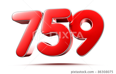 number 759 red. number 759 red. 86308075