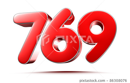 number 769 red. number 769 red. 86308076