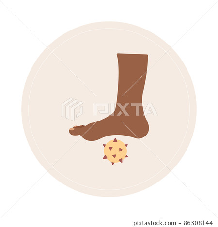 Spiky ball for deep tissue foot massage. Massaging trigger point, myofascial release, pain relief, yoga 86308144