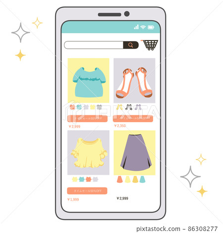 女性時尚郵購網站畫面(智能手機) 女性時尚郵購網站畫面(智能手機) 86308277