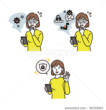 Smartphone security female Smartphone security female 86308665