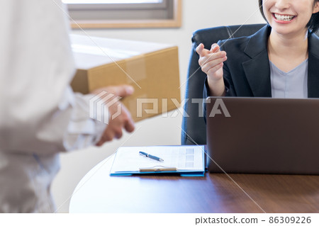 接收行李的女商人 86309226