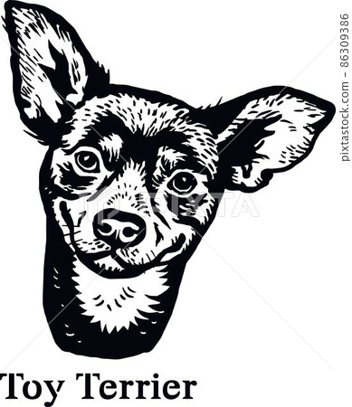 Toy Terrier - Funny Dog, Vector File, Cut Stencil for Tshirt 86309386