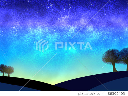 Dawn and hills 86309403