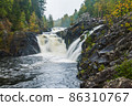 Kivach waterfall in Karelia, Russia 86310767