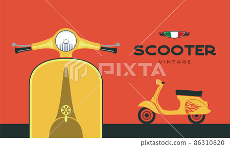 Retro scooter vector image Retro scooter vector image 86310820