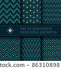 Set of seamless vector geometric pattern 86310898