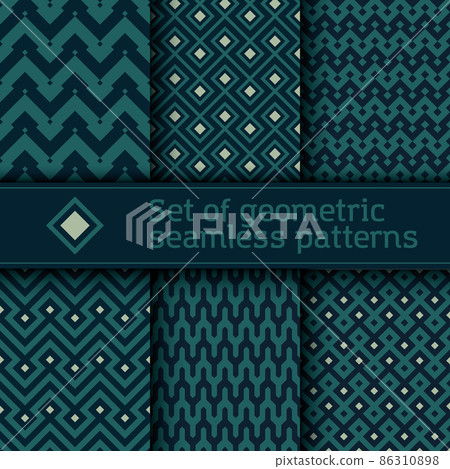 Set of seamless vector geometric pattern 86310898