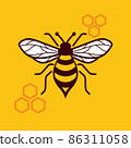 Honey bee vector image 86311058
