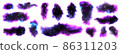 Lilac blurred spots in the stars. Abstract background illustrations for text placement, design, advertising and product design. 86311203