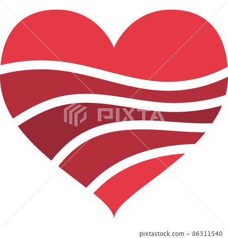 Striped Heart Filled Icon Vector Striped Heart Filled Icon Vector 86311540
