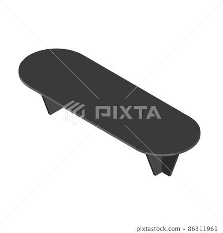 Black large oval table for corporate negotiations and meetings. Flat vector illustration Black large oval table for corporate negotiations and meetings. Flat vector illustration 86311961