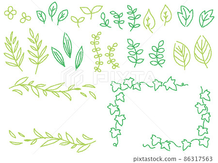 Handwritten plant frameset (rough lines) 86317563