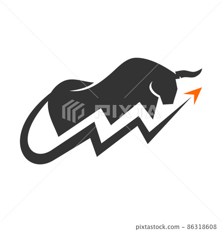 Trade Bull Business finance Icon Illustration Brand Identity 86318608