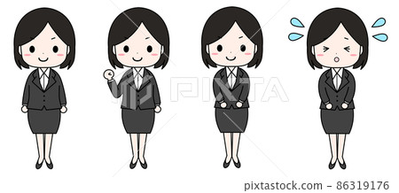 4 types of female recruitment suits (standing female, impatient female) 4 types of female recruitment suits (standing female, impatient female) 86319176