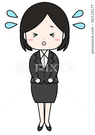 A woman who is impatient wearing a recruitment suit A woman who is impatient wearing a recruitment suit 86319177