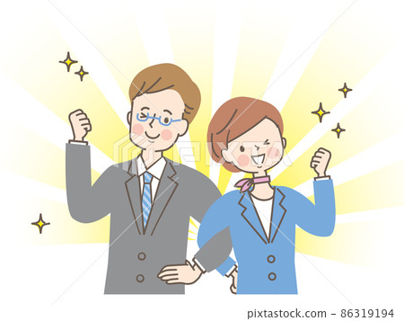 Young men and women in suits with their arms crossed Young men and women in suits with their arms crossed 86319194