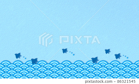 以三維疊紙為圖像的青海波浪與曲折背景設計 86321545