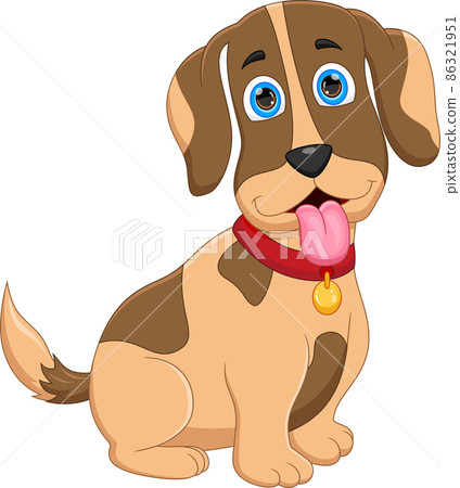 cute dog cartoon isolated on white background 86321951