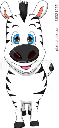 cartoon cute zebra on white background cartoon cute zebra on white background 86321965