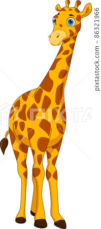 cartoon cute giraffe on white background cartoon cute giraffe on white background 86321966