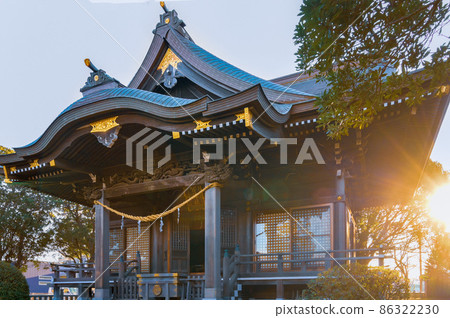Kusakariomiya Shrine shining in the morning sun Kusakariomiya Shrine shining in the morning sun 86322230