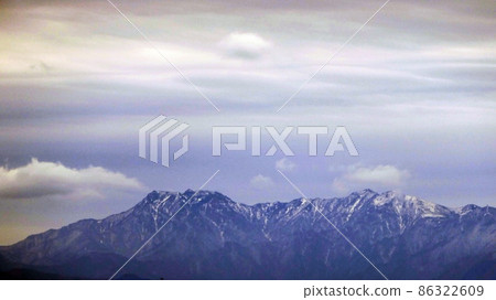 從松山市看冬天的石鎚山 86322609