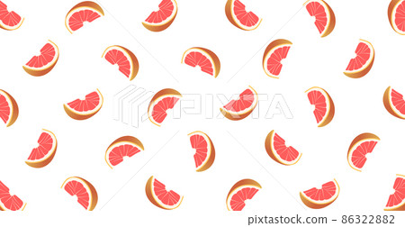 Panoramic pattern white background to grapefruit slices - Vector Panoramic pattern white background to grapefruit slices - Vector 86322882