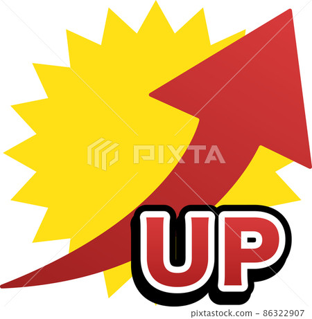 上升箭頭的 UP 和 pop 插圖 上升箭頭的 UP 和 pop 插圖 86322907