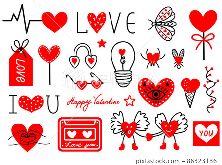 Set of vector icons for Valentine's Day - Stock Illustration [86323136 ...