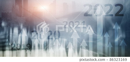 2022 Finacial Technology. Blue Abstract background. Concept for new year 2022 2022 Finacial Technology. Blue Abstract background. Concept for new year 2022 86323169