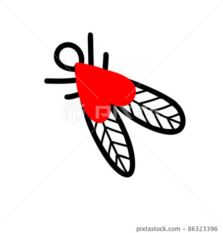 Fly with a red heart - Stock Illustration [86323396] - PIXTA