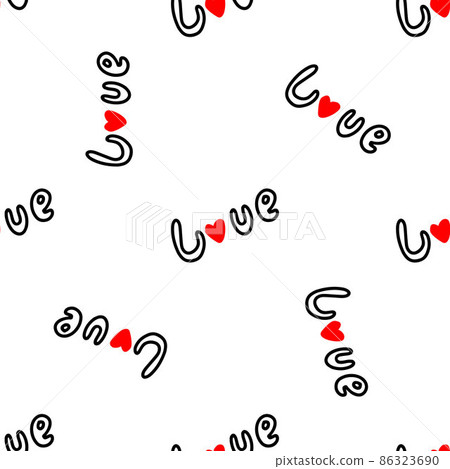 Seamless pattern with the inscription love. Vector illustration Seamless pattern with the inscription love. Vector illustration 86323690