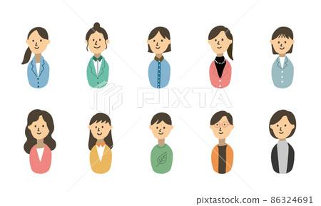 Illustration icon of a smiling female businessman Illustration icon of a smiling female businessman 86324691